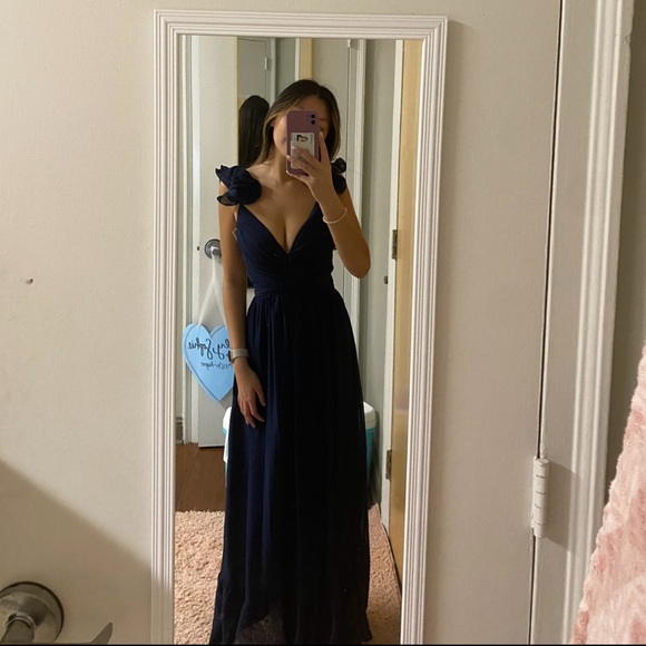 Lulus Blue Ruffled Dress - Picture 4 of 5